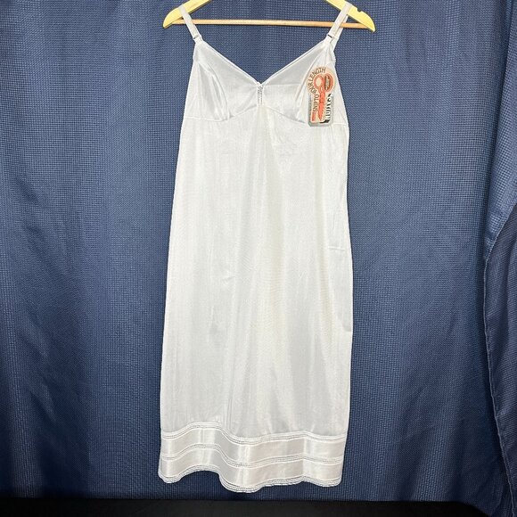 Montgomery Ward Other - Vintage NWT Montgomery Ward white adjustable length satin slip, Size 16